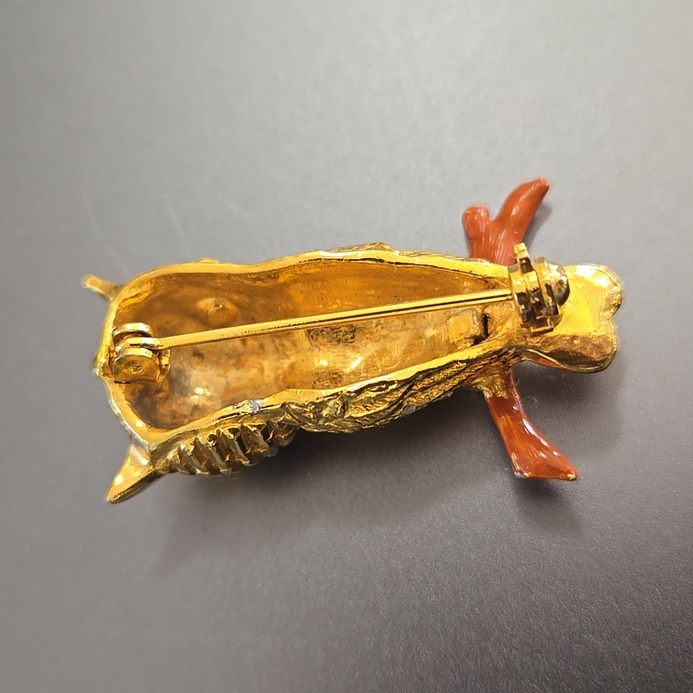 Gold Tone Owl Pin - Picture 2 of 6